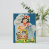 Little Laundry Girl  Briefkaart 1950 (Staand voorkant)