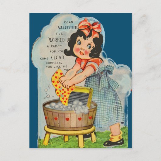 Little Laundry Girl  Briefkaart 1950 (Voorkant)