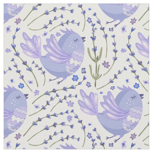 Little Lavender Bird on Spring Background Stof (Close Up)