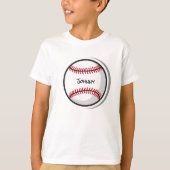Little League Baseball White Black Naam T-shirt (Voorkant)