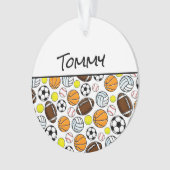 Little League Sportballen Speler NAAM Plezier Ornament (voorkant)