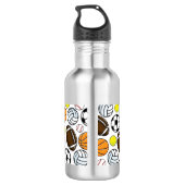 Little League Sports Balls Custom Kinder Name Waterfles (Achterkant)