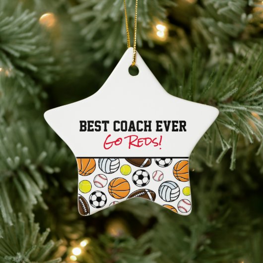 Little League Sports Beste coach Ever Star Fun Keramisch Ornament (Boom)