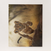 Little Leaping Lion Cub Jigzaag Puzzle Legpuzzel (Verticaal)