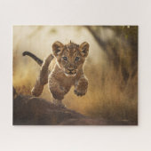 Little Leaping Lion Cub Jigzaag Puzzle Legpuzzel (Horizontaal)