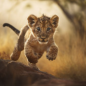 Little Leaping Lion Cub Jigzaag Puzzle Legpuzzel