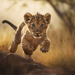 Little Leaping Lion Cub Jigzaag Puzzle Legpuzzel
