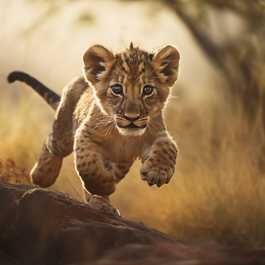 Little Leaping Lion Cub Jigzaag Puzzle Legpuzzel
