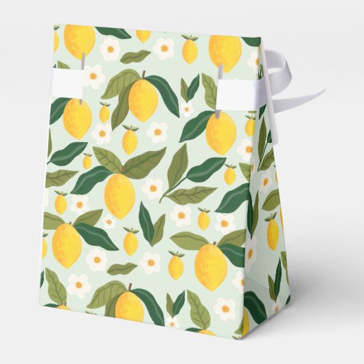 Little Lemon Flowers Eerste Verjaardag Favor Box Bedankdoosjes (Achterkant)