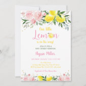 Little Lemon Pink Floral Summer Baby shower Kaart (Voorkant)