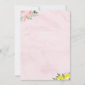 Little Lemon Pink Floral Summer Baby shower Kaart (Achterkant)
