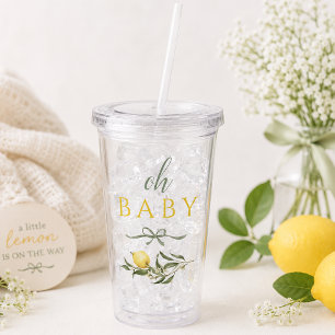 Little Lemon Sage Bow Oh Baby Shower Acryl Drinkbeker
