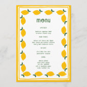 Little Lemons Lemonade CUSTOM Vrijgezellenfeest Menu (Voorkant)