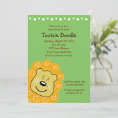 Little Leo Lion Baby shower Invitation 5 x 7 Kaart (Staand voorkant)