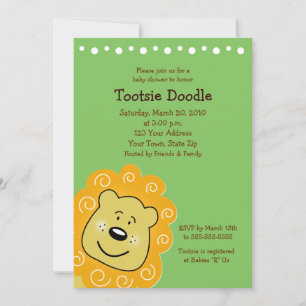 Little Leo Lion Baby shower Invitation 5 x 7 Kaart