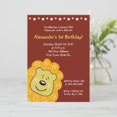 Little Leo Lion BIRTHDAY Uitnodiging 5 x 7 (Staand voorkant)