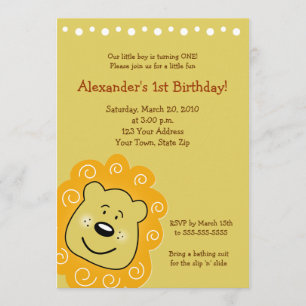 Little Leo Lion BIRTHDAY Uitnodiging 5 x 7