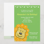 Little Leo Lion BIRTHDAY Uitnodiging 5 x 7 (Voorkant / Achterkant)