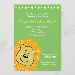 Little Leo Lion BIRTHDAY Uitnodiging 5 x 7