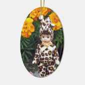 Little Leopard Girl Keramisch Ornament (Links)