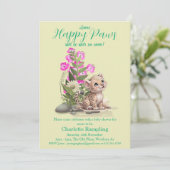 Little Leopard op Bleke Bud Baby shower Invitation Kaart (Staand voorkant)