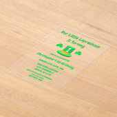 Little Leprechaun 1st Birthday Acryl Uitnodigingen (Laagn)