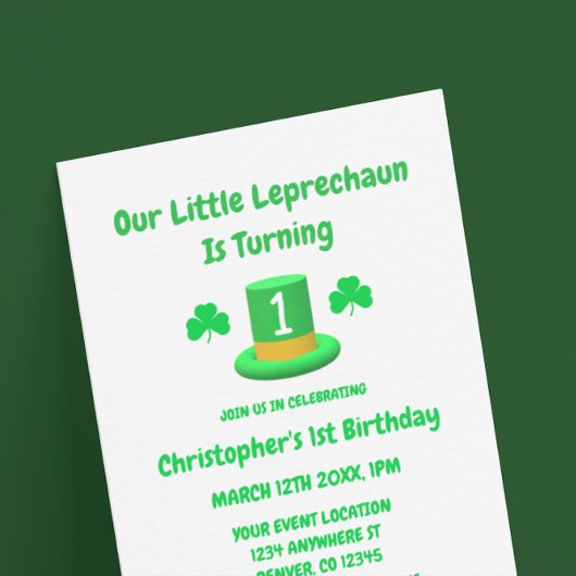 Little Leprechaun 1st Birthday Kaart