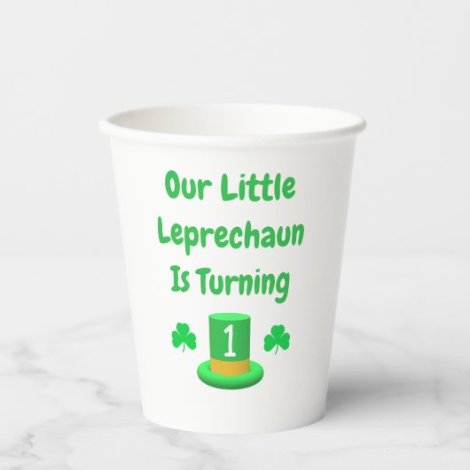 Little Leprechaun 1st Birthday Papieren Bekers (Voorkant)