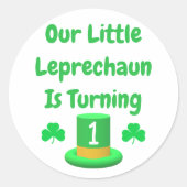 Little Leprechaun 1st Birthday Ronde Sticker (Voorkant)