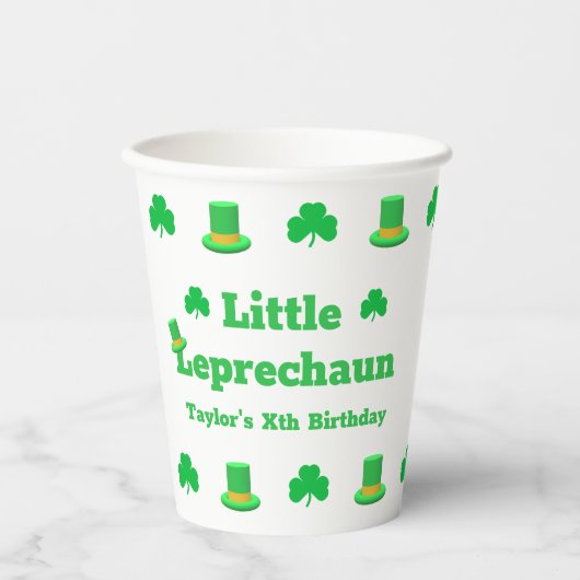Little Leprechaun Birthday Papieren Bekers (Voorkant)