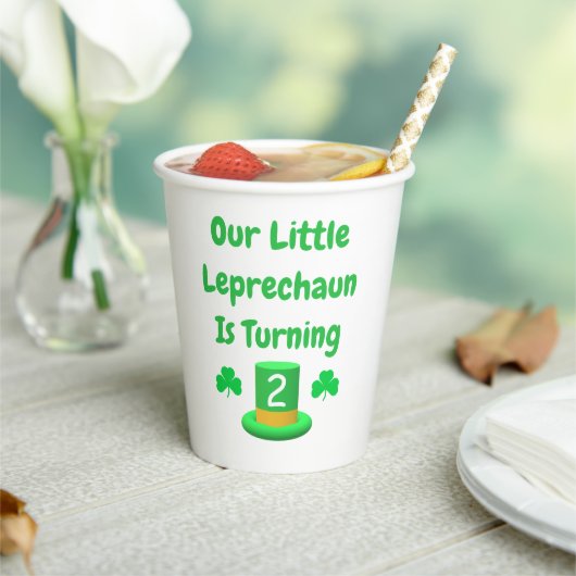 Little Leprechaun Birthday Papieren Bekers (Insitu)
