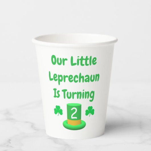 Little Leprechaun Birthday Papieren Bekers (Voorkant)