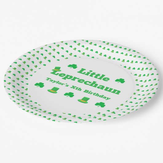 Little Leprechaun Birthday Papieren Bordje (Gekanteld)