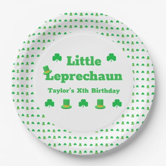 Little Leprechaun Birthday Papieren Bordje (Voorkant)