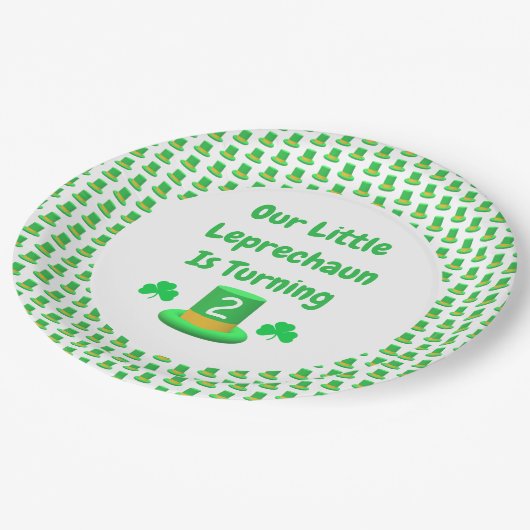 Little Leprechaun Birthday Papieren Bordje (Gekanteld)