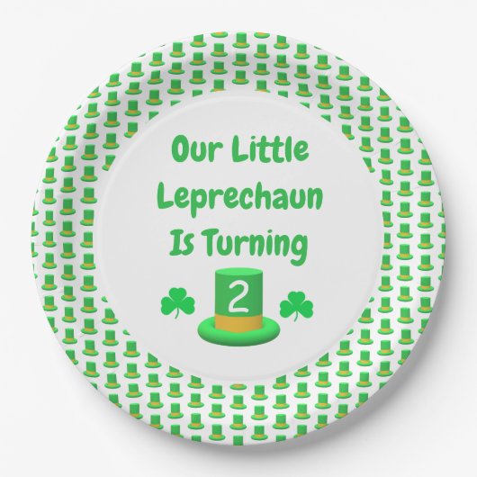 Little Leprechaun Birthday Papieren Bordje (Voorkant)