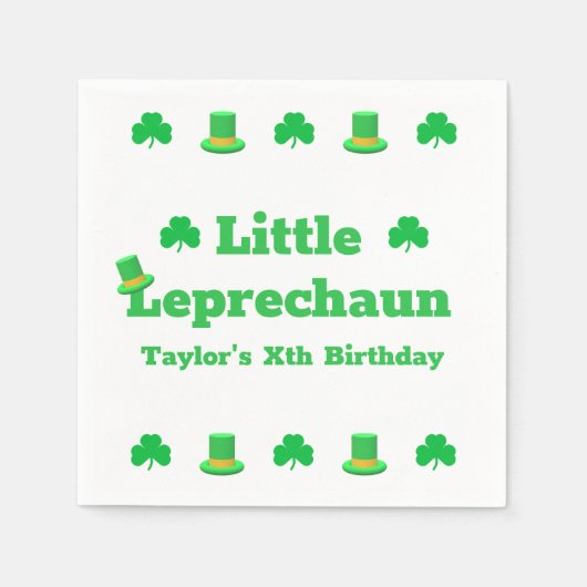 Little Leprechaun Birthday Servet (Voorkant)