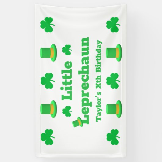 Little Leprechaun Birthday Spandoek (Verticaal)