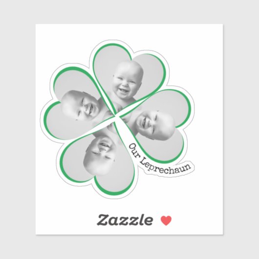Little Leprechaun Custom Photo St Patricks Day Sticker (Vel)
