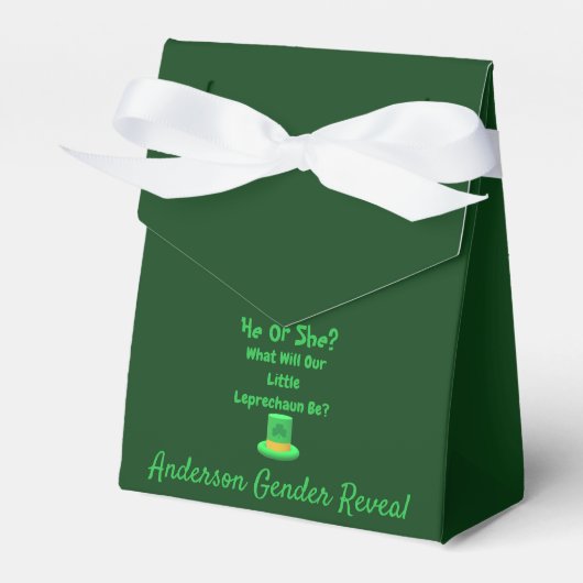 Little Leprechaun Gender onthulling Bedankdoosjes (Voorkant Zijde)