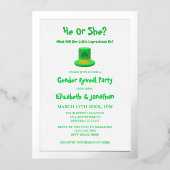 Little Leprechaun Gender onthulling Folie Uitnodiging (Voorkant)