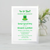 Little Leprechaun Gender onthulling Folie Uitnodiging (Staand Voorkant)