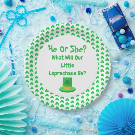 Little Leprechaun Gender onthulling Papieren Bordje (Feest)