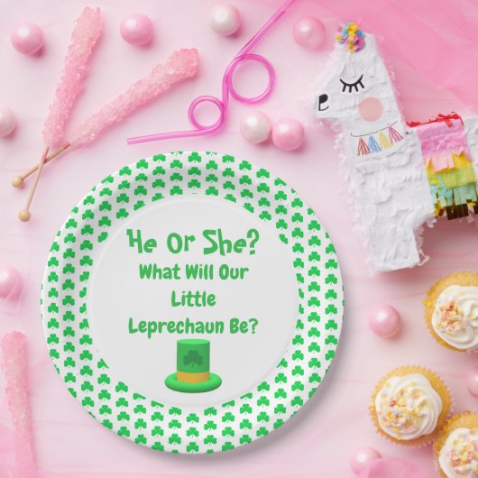 Little Leprechaun Gender onthulling Papieren Bordje (Feest)