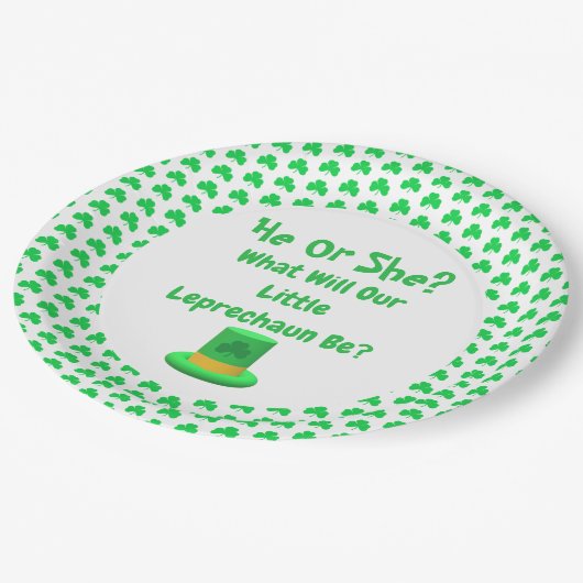 Little Leprechaun Gender onthulling Papieren Bordje (Gekanteld)