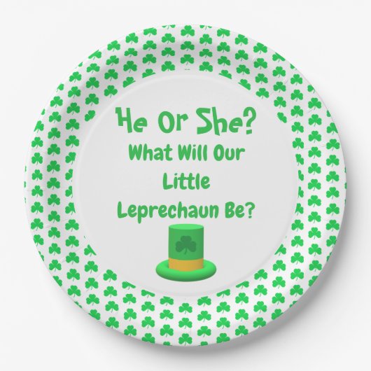 Little Leprechaun Gender onthulling Papieren Bordje (Voorkant)