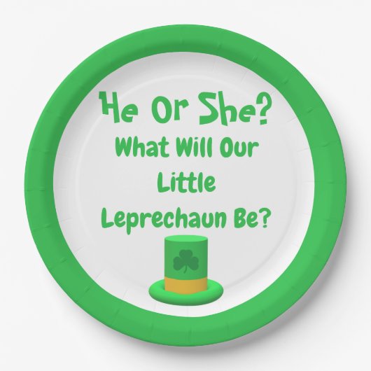 Little Leprechaun Gender onthulling Papieren Bordje (Voorkant)