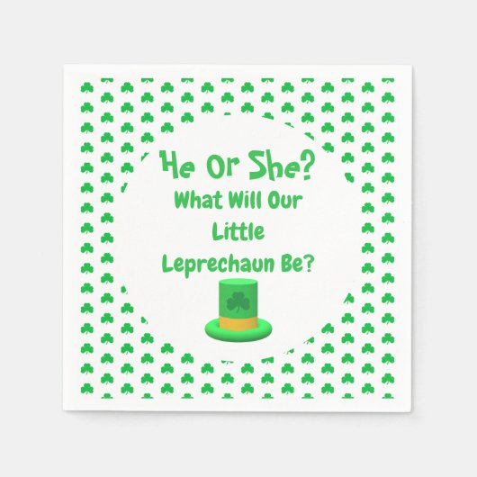 Little Leprechaun Gender onthulling Servet (Voorkant)