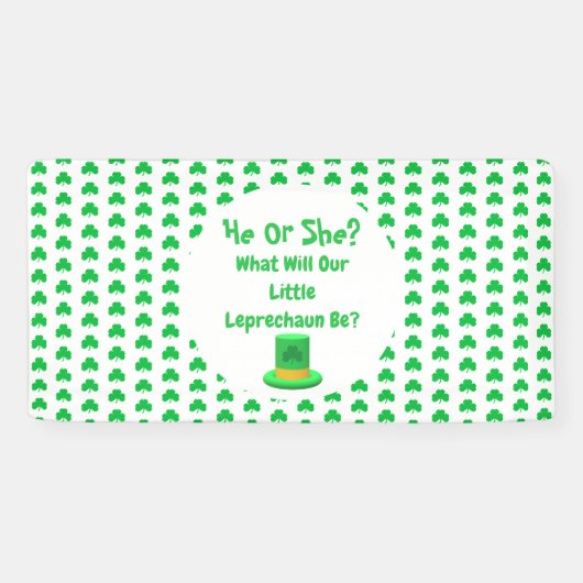 Little Leprechaun Gender onthulling Spandoek (Horizontaal)