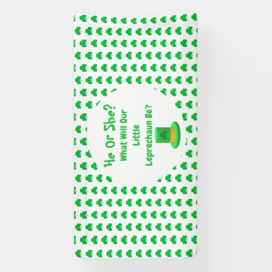 Little Leprechaun Gender onthulling Spandoek (Verticaal)